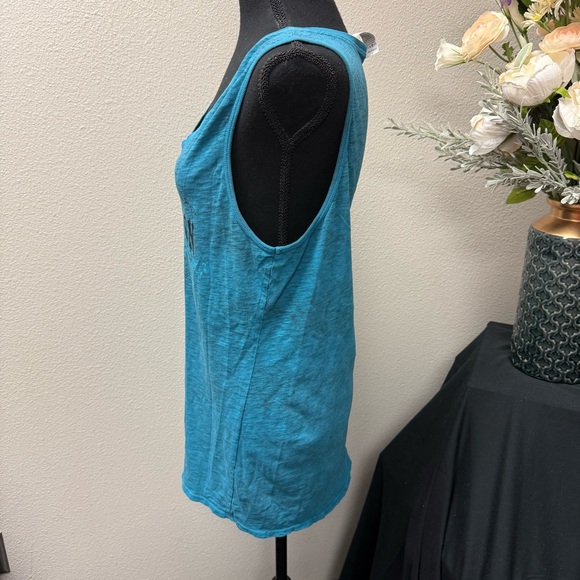 Harley-Davidson Teal Blue Graphic Tank Top XL Distressed Logo Biker Summer Tee - Picture 3 of 9